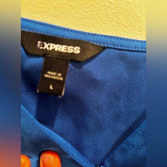 Express Elegant Blue Women's bodysuit draped blue bodycon fancy night out - Picture 4 of 11